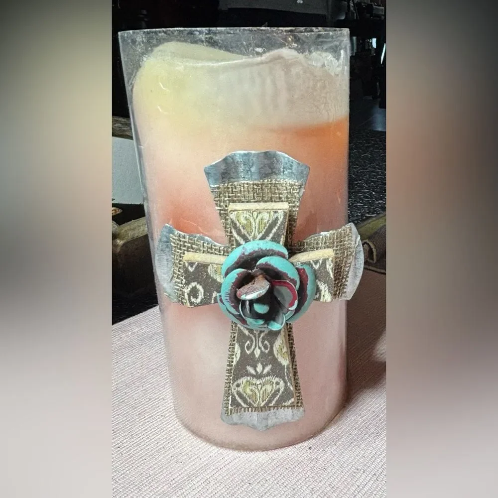 Elegant Cross Candle Decor Excellent Preloved Condition